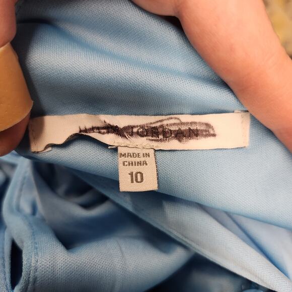 Julia Jordan Twist Halter Midi Cocktail Sheath Dress Sleeveless Blue Size 10 - Picture 11 of 11